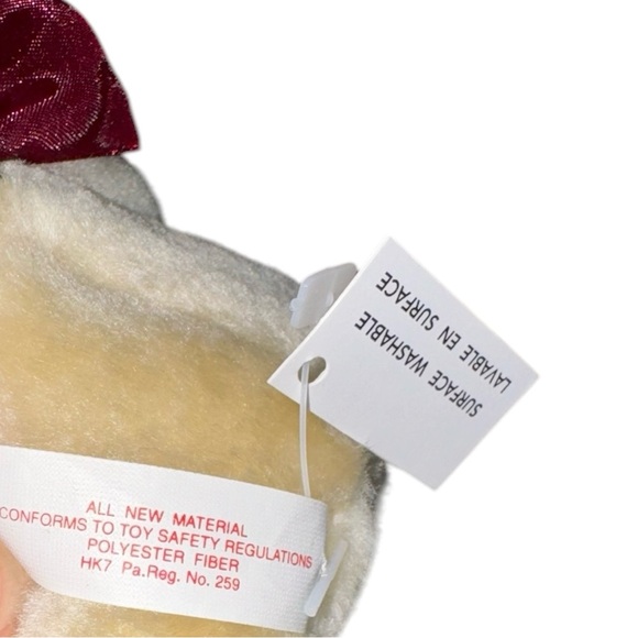 Vintage Russ Berrie & Co 90s Teddy Bear Ornament With Bow & Halo #4574 NWT - Picture 10 of 11